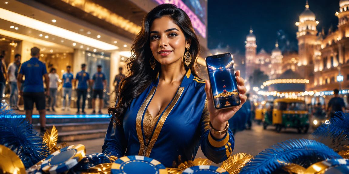 Lucknow cricket betting with festive blue gold theme